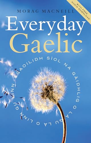 Book cover for "Everyday Gaelic" featuring a dandelion against a blue sky.