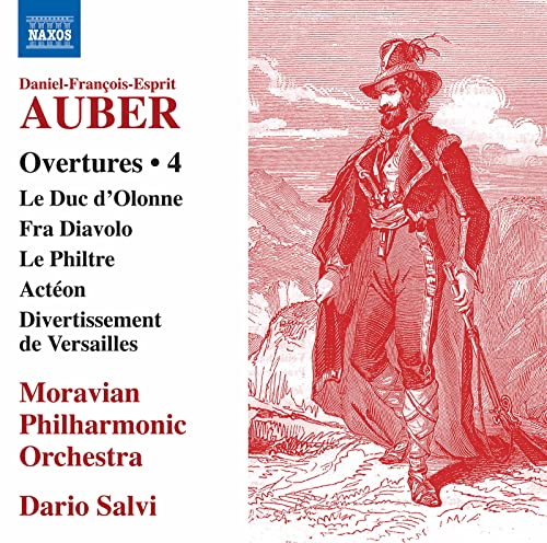 CD cover for Auber’s Overtures, Vol. 4, featuring a red illustration.