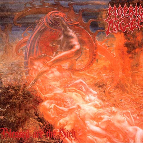 Album cover art featuring a surreal, fiery scene of figures in a landscape.