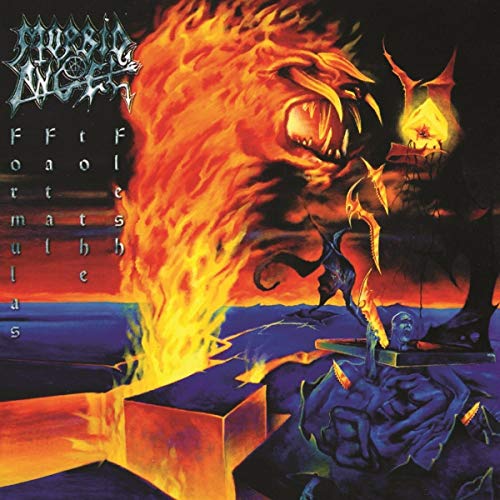 Morbid Angel album cover: fiery, demonic imagery with a winged beast.