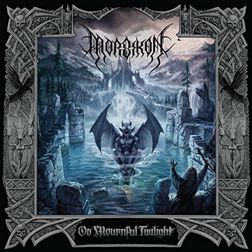Dark fantasy album cover featuring a winged figure in a desolate landscape.