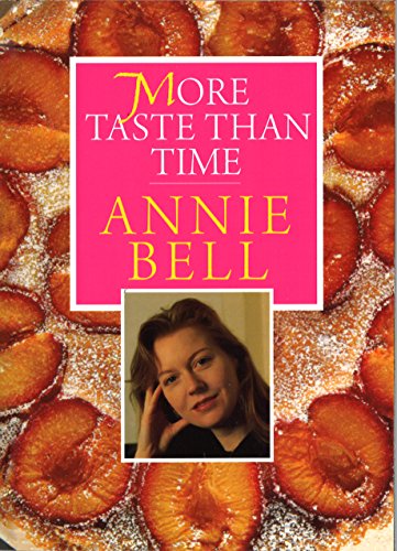 Book cover with peaches, pink text, and a portrait of Annie Bell.
