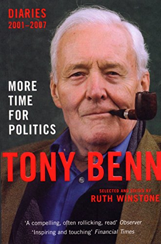 Book cover featuring Tony Benn with a pipe, titled "More Time for Politics".