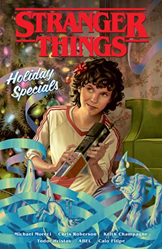 “Stranger Things” graphic novel cover featuring Eleven with Christmas decorations.