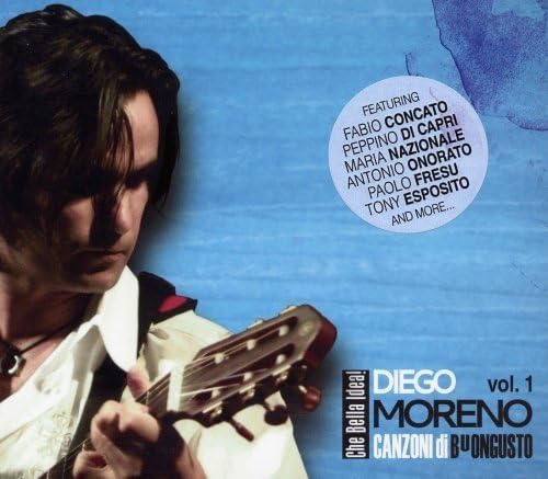 CD cover featuring a man with a guitar and text in Italian.