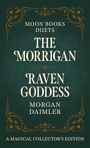 Dark green book cover with ornate gold frame and raven illustration.