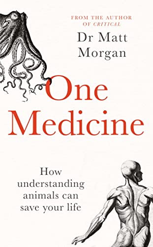 Book cover with an octopus, a human muscular figure, and the title One Medicine.