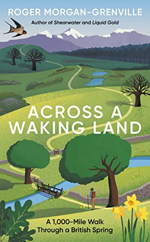 Book cover: rolling green hills, trees, a path, and a walking figure.