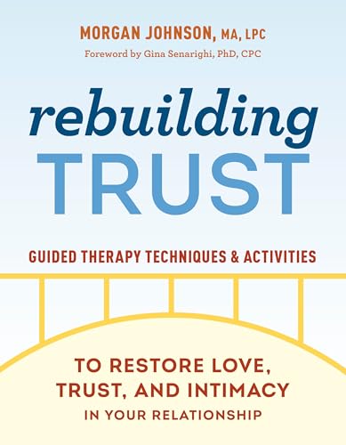 Book cover for “Rebuilding Trust” with blue text and orange accents.