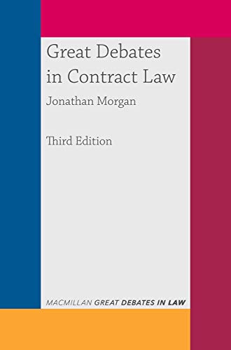 Book cover: "Great Debates in Contract Law," third edition, by Jonathan Morgan.