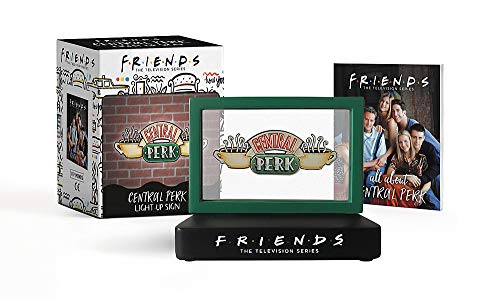 Illuminated Central Perk sign from Friends, in box with character image.