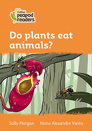 Book cover: carnivorous plant with insects, titled "Do plants eat animals?".