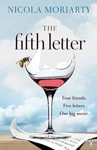 Book cover with a broken wine glass, a bee, and cloudy sky.