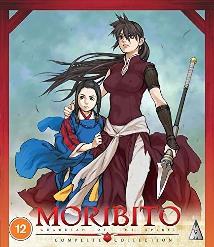 Blu-ray cover for "Moribito: Guardian of the Spirit" anime, featuring two characters.