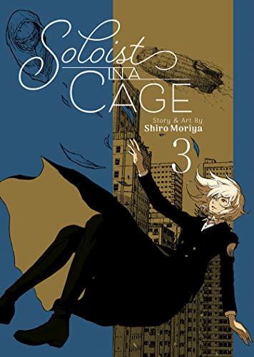 Manga cover: man falling against a city skyline, title “Soloist in a Cage Vol. 3”.