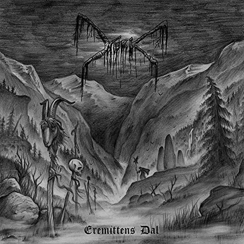 Black and white album cover illustration featuring a goat and eerie, skeletal figures.