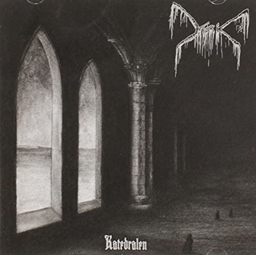 Black and white album cover depicting a gothic cathedral interior.