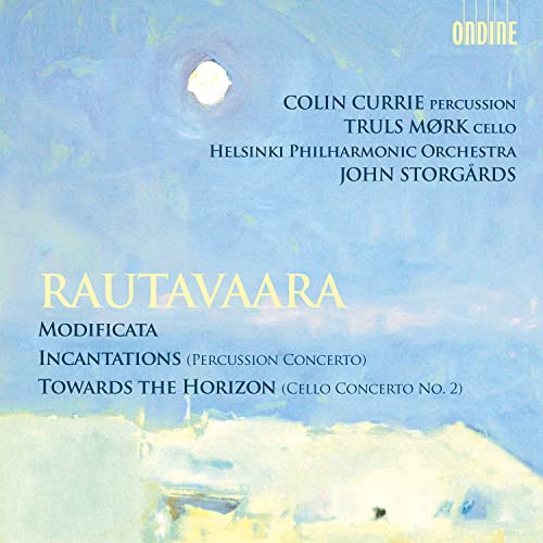 CD cover for Rautavaara’s “Modificata” featuring abstract blue and gold artwork.
