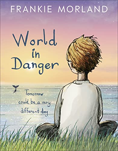Book cover: boy looking at ocean, title “World in Danger.”