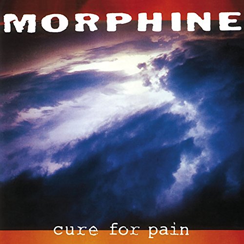 Album cover for Morphine's Cure for Pain featuring dark blue storm clouds and text.