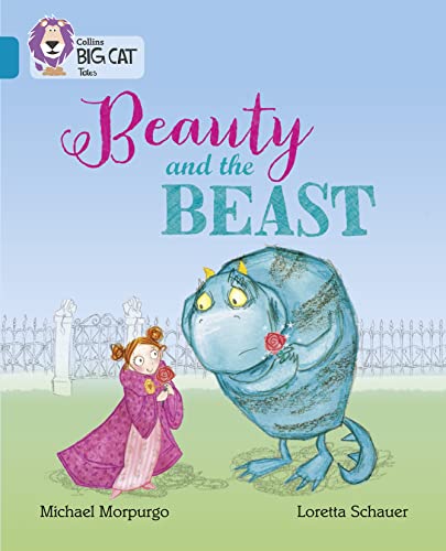 Book cover: Beauty and the Beast, featuring a girl and a blue beast.