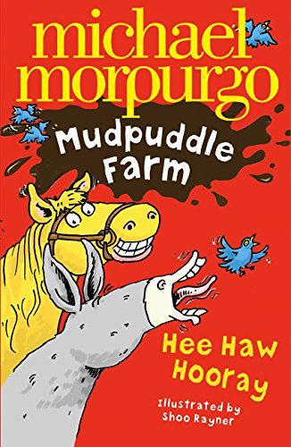 Book cover: illustrated horse and bluebird on a red background.