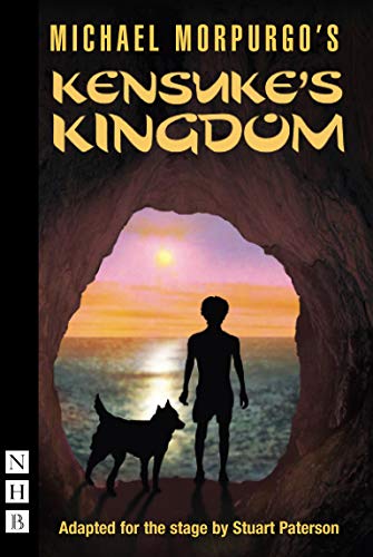 Play script cover: boy, dog, and cave opening at sunset.