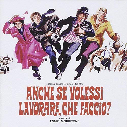 CD cover for Ennio Morricone’s “Anche Se Volessi Lavorare” soundtrack, illustrated scene.