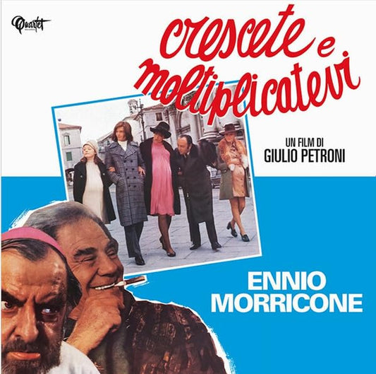 Vinyl album cover for "Crescete E Moltiplicatevi" by Ennio Morricone, film scene.