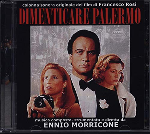 CD cover for Ennio Morricone’s “Dimenticare Palermo” soundtrack, featuring three people.