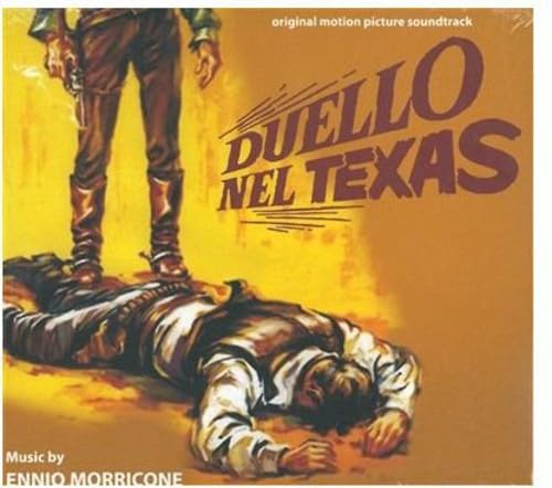 CD cover for Ennio Morricone’s “Duello Nel Texas” soundtrack, western scene.