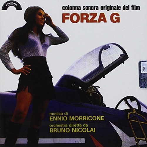 CD cover: woman, fighter jet, and text "Forza G" by Ennio Morricone.