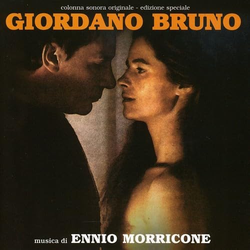 CD cover for "Giordano Bruno" soundtrack by Ennio Morricone, featuring two faces.