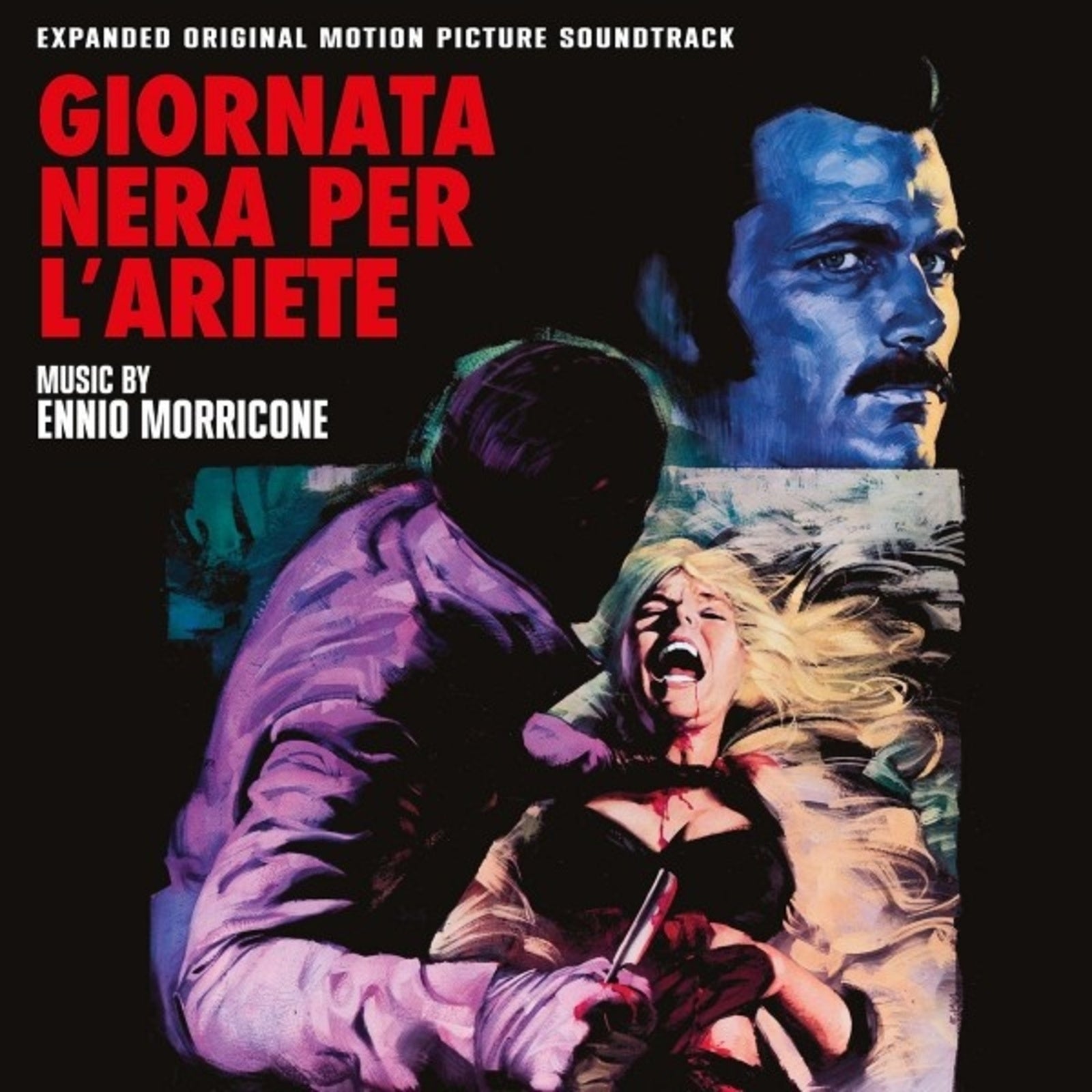 Giornata Nera Per L'Ariete soundtrack cover with painted figures and text.