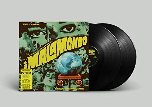 Ennio Morricone’s “I Malamondo” vinyl record with illustrated cover art.