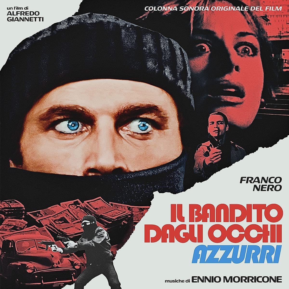 CD cover for Ennio Morricone’s “Il Bandito Dagli Occhi Azzurri” soundtrack.