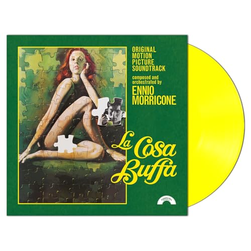 Vinyl record cover for La Cosa Buffa featuring a puzzle image and yellow disc.