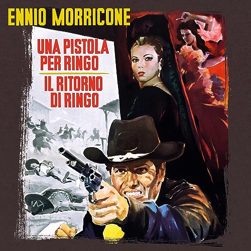 Vintage film poster featuring a cowboy aiming a gun and a woman in black.