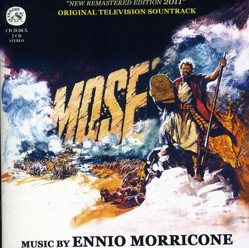 CD cover for Ennio Morricone’s “Mose” soundtrack, depicting Moses with tablets.