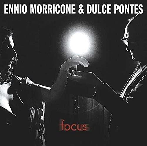 Black and white album cover featuring Ennio Morricone and Dulce Pontes.