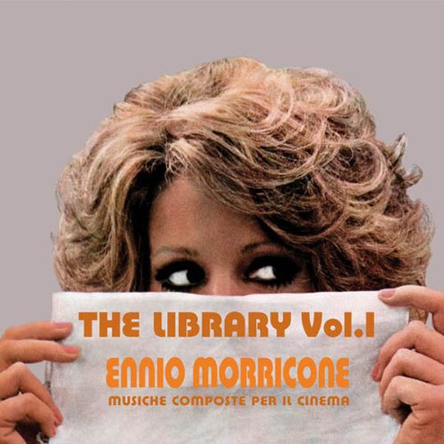 CD cover for Ennio Morricone’s “The Library Vol.1” featuring a woman’s face.