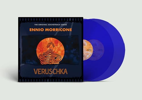 Ennio Morricone’s “Veruschka” transparent blue vinyl record with orange cover art.