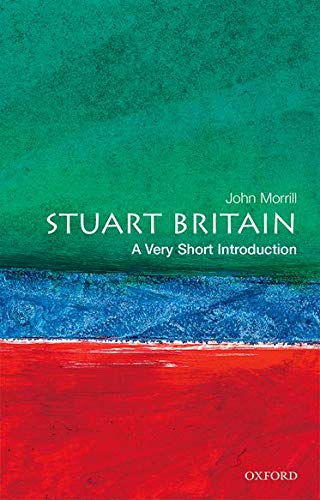 Book cover: “Stuart Britain: A Very Short Introduction” with green, blue, and red bands.