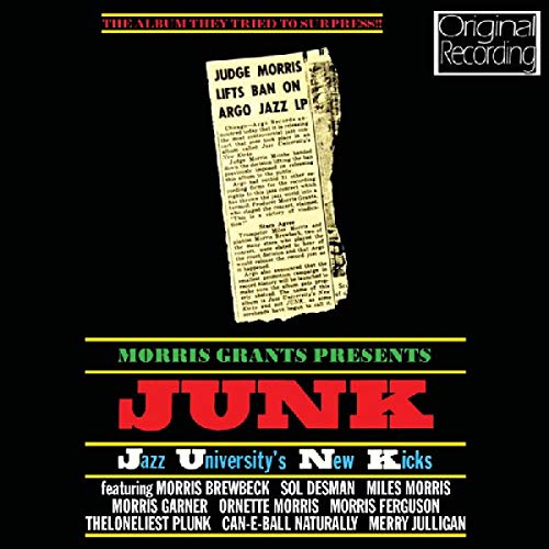 CD cover for "Junk" by Morris Grants, featuring newspaper clipping imagery.