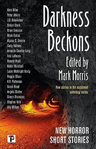 Book cover: "Darkness Beckons," a horror anthology with an eye image.