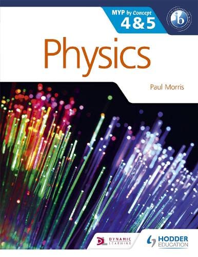Textbook cover for IB MYP Physics, grades 4 & 5, with colorful fibers.