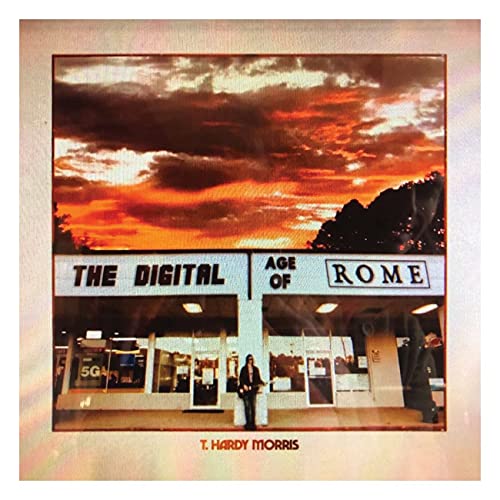 Album cover showing a person standing in front of a store under a sunset.