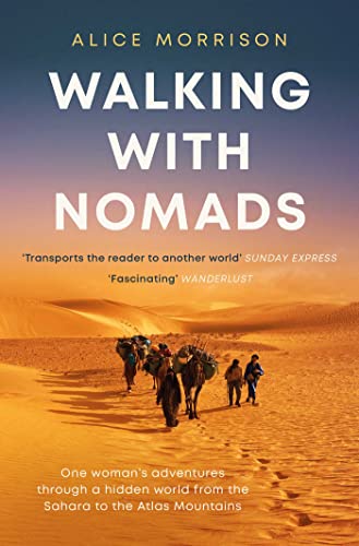 Book cover showing a group walking with pack animals through the Sahara desert.