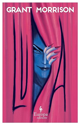 Book cover: blue-skinned face partially hidden by red drapery, title "Luda".