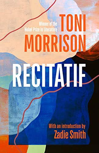 Book cover for "Recitatif" by Toni Morrison with abstract paint design.